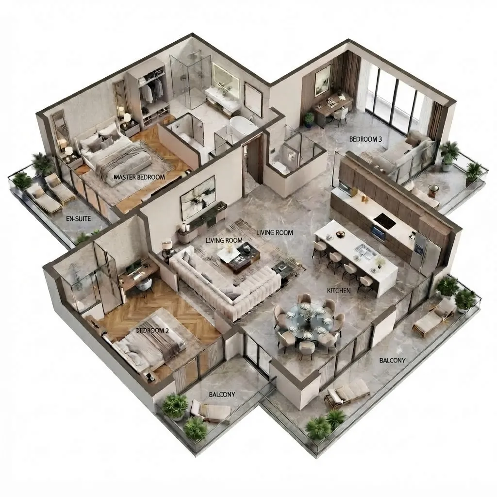 3 BHK Floor Plan